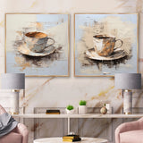 Traditional Canvas Wall Art Set - Simple Coffee Cup - 2 Pieces