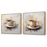 Traditional Canvas Wall Art Set - Simple Coffee Cup - 2 Pieces