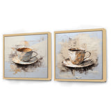 Traditional Canvas Wall Art Set - Simple Coffee Cup - 2 Pieces