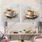 Traditional Canvas Wall Art Set - Simple Coffee Cup - 2 Pieces