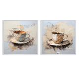Traditional Canvas Wall Art Set - Simple Coffee Cup - 2 Pieces