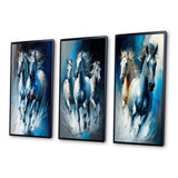 horse Canvas Wall Art Set of 3- Horses Running