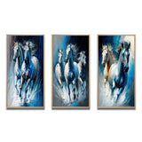 horse Canvas Wall Art Set of 3- Horses Running