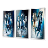 horse Canvas Wall Art Set of 3- Horses Running