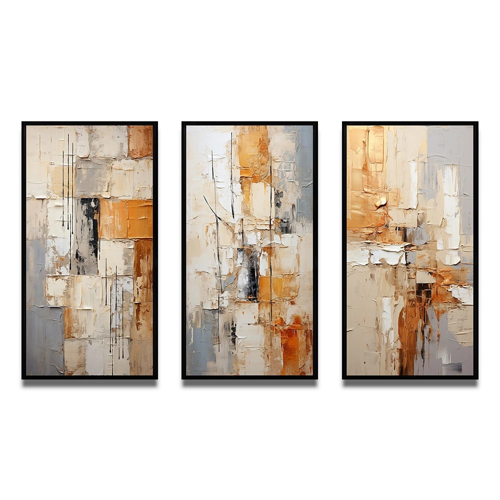 Transitional Multi Panel Canvas Wall Art - Abstraction Geometric