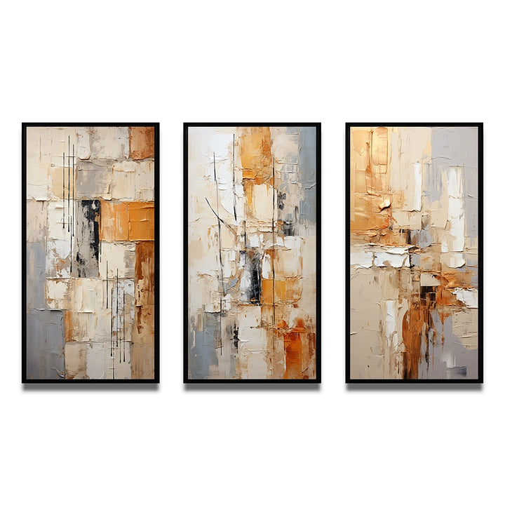 Transitional Multi Panel Canvas Wall Art - Abstraction Geometric