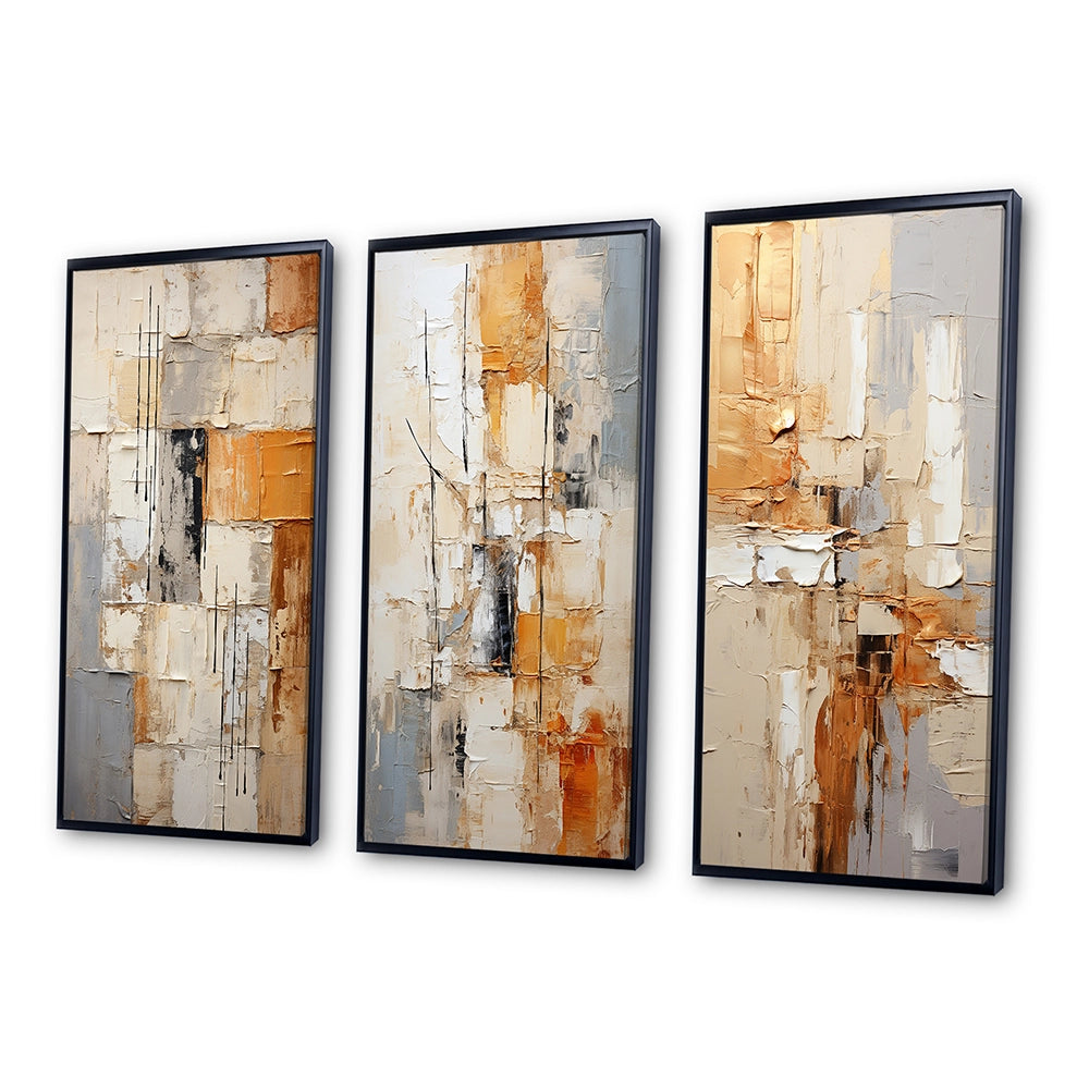 Transitional Multi Panel Canvas Wall Art - Abstraction Geometric