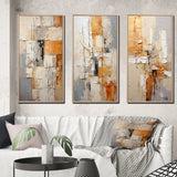 Transitional Multi Panel Canvas Wall Art - Abstraction Geometric