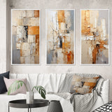 Transitional Multi Panel Canvas Wall Art - Abstraction Geometric