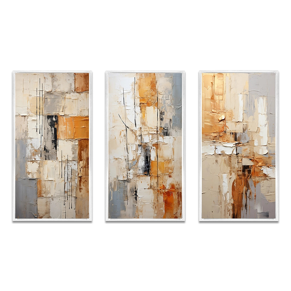 Transitional Multi Panel Canvas Wall Art - Abstraction Geometric
