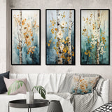 Floral Wall Art Set - Birch Woods Whispering Winds V - 3 Pieces