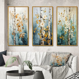 Floral Wall Art Set - Birch Woods Whispering Winds V - 3 Pieces