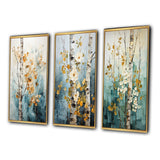 Floral Wall Art Set - Birch Woods Whispering Winds V - 3 Pieces