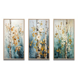 Floral Wall Art Set - Birch Woods Whispering Winds V - 3 Pieces