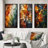 Transitional Canvas Wall Art Set - Hardedge Art Earthy Euphony III - 3 Pieces