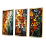 Transitional Canvas Wall Art Set - Hardedge Art Earthy Euphony III - 3 Pieces