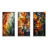 Transitional Canvas Wall Art Set - Hardedge Art Earthy Euphony III - 3 Pieces
