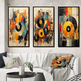 Modern Canvas Wall Art Set of 3 - Vinyl Record Retro Vinyl