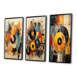 Modern Canvas Wall Art Set of 3 - Vinyl Record Retro Vinyl