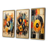 Modern Canvas Wall Art Set of 3 - Vinyl Record Retro Vinyl