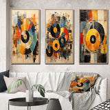Modern Canvas Wall Art Set of 3 - Vinyl Record Retro Vinyl