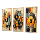 Modern Canvas Wall Art Set of 3 - Vinyl Record Retro Vinyl