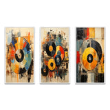 Modern Canvas Wall Art Set of 3 - Vinyl Record Retro Vinyl