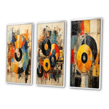 Modern Canvas Wall Art Set of 3 - Vinyl Record Retro Vinyl