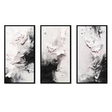 Abstract Painting Wall Art Canvas Set - White Twist Watercolor - 3 Pieces