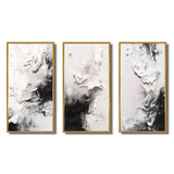 Abstract Painting Wall Art Canvas Set - White Twist Watercolor - 3 Pieces