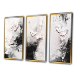 Abstract Painting Wall Art Canvas Set - White Twist Watercolor - 3 Pieces