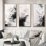 Abstract Painting Wall Art Canvas Set - White Twist Watercolor - 3 Pieces