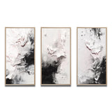 Abstract Painting Wall Art Canvas Set - White Twist Watercolor - 3 Pieces