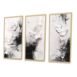 Abstract Painting Wall Art Canvas Set - White Twist Watercolor - 3 Pieces