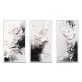 Abstract Painting Wall Art Canvas Set - White Twist Watercolor - 3 Pieces