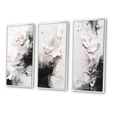 Abstract Painting Wall Art Canvas Set - White Twist Watercolor - 3 Pieces