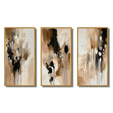 Abstract Canvas Wall Art Set of 3- Brown Mindful Abstraction