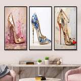 Fashion High Heels Canvas Wall Art - Fashion Chic High Heel - 3 Pieces