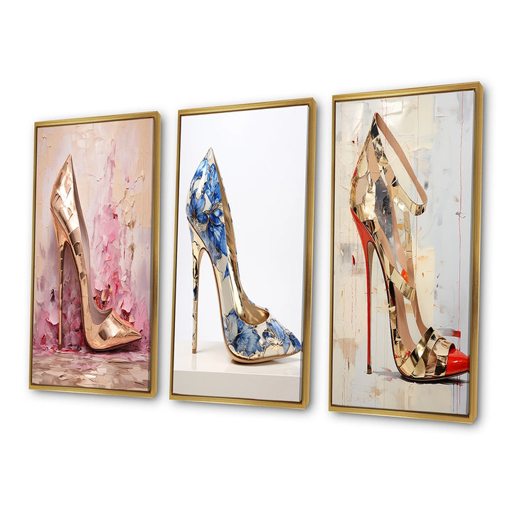Fashion High Heels Canvas Wall Art - Fashion Chic High Heel - 3 Pieces