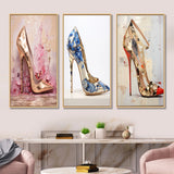 Fashion High Heels Canvas Wall Art - Fashion Chic High Heel - 3 Pieces