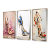 Fashion High Heels Canvas Wall Art - Fashion Chic High Heel - 3 Pieces
