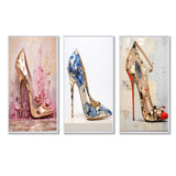 Fashion High Heels Canvas Wall Art - Fashion Chic High Heel - 3 Pieces