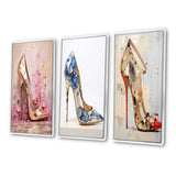 Fashion High Heels Canvas Wall Art - Fashion Chic High Heel - 3 Pieces