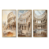 Traditional Canvas Wall Art Set - Italian Colosseum Memory - 2 Pieces