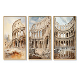 Traditional Canvas Wall Art Set - Italian Colosseum Memory - 2 Pieces