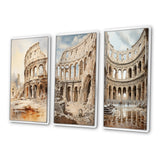 Traditional Canvas Wall Art Set - Italian Colosseum Memory - 2 Pieces