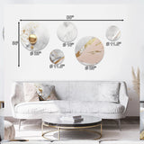 Modern Metal Wall Art Set - White and Gold Mysterious Mable - 5 Pieces