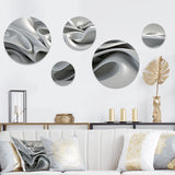 Modern Metal Wall Art Set - Grey Infinite Ripples - 5 Pieces