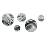 Modern Metal Wall Art Set - Grey Infinite Ripples - 5 Pieces