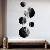 Modern Metal Wall Art - Black White Contemplative Abstraction II - 5 Pieces